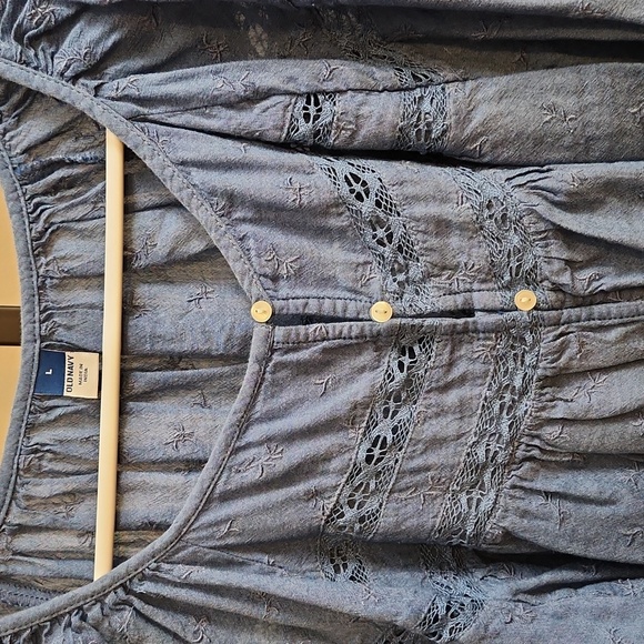 Old Navy Tops - Old Navy Long Sleeve Button Down Smocked Shirt